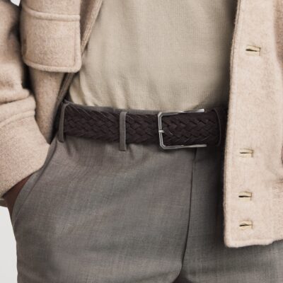 Canali Suede Woven Belt - Image 2