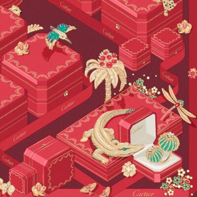 Cartier Silk Jewellery Boxes Scarf - Image 2