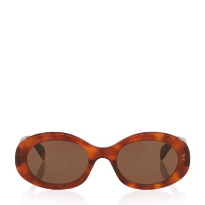 Celine Tortoiseshell Cat Eye Oval Sunglasses - Image 2