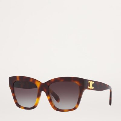 Celine Tortoiseshell Triomphe Square Sunglasses - Image 2