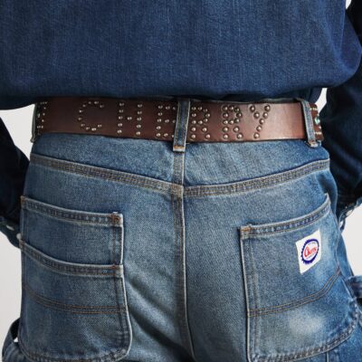 Cherry Los Angeles Leather Studded Santa Fe Belt - Image 2