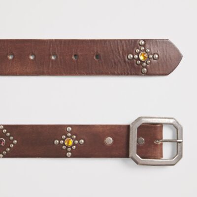 Cherry Los Angeles Leather Studded Santa Fe Belt - Image 4