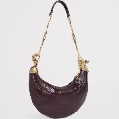 Chloé Leather-Snakeskin Chain Horse Shoulder Bag - Image 2
