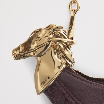Chloé Leather-Snakeskin Chain Horse Shoulder Bag - Image 4
