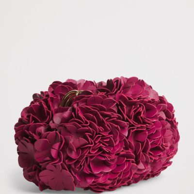 Chloé Leather Floral Plissé Shoulder Bag - Image 2