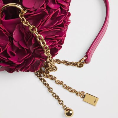Chloé Leather Floral Plissé Shoulder Bag - Image 3