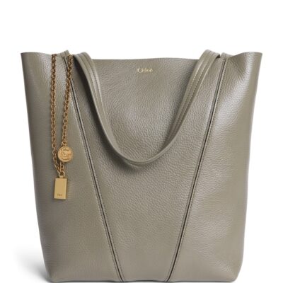 Chloé Medium Leather-Suede Spin Tote Bag - Image 5