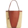Chloé Medium Raffia-Effect and Leather Spin Tote Bag - Image 1