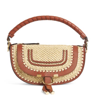 Chloé Mini Raffia-Effect Marcie Shoulder Bag - Image 1