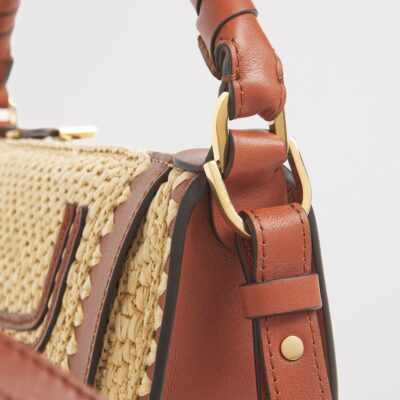 Chloé Mini Raffia-Effect Marcie Shoulder Bag - Image 4
