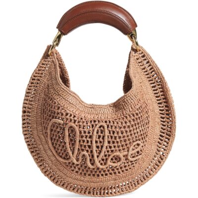 Chloé Raffia Summer Banana Shoulder Bag - Image 1