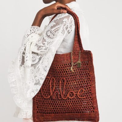 Chloé Raffia Summer Banana Tote Bag - Image 2