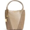 Chloé Small Leather-Suede Spin Tote Bag - Image 1