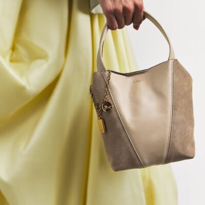 Chloé Small Leather-Suede Spin Tote Bag - Image 2