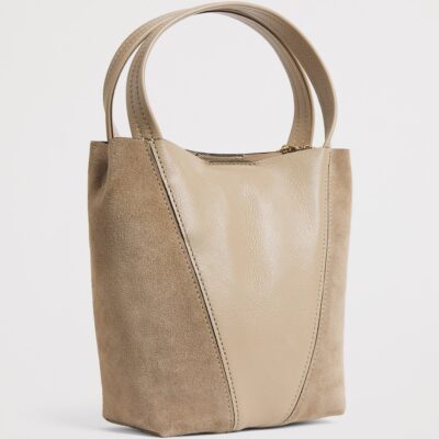 Chloé Small Leather-Suede Spin Tote Bag - Image 3