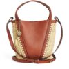 Chloé Small Raffia-Effect and Leather Spin Tote Bag - Image 1