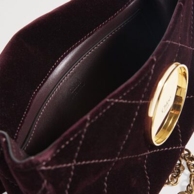 Chloé Small Velvet Heritage Shoulder Bag - Image 4