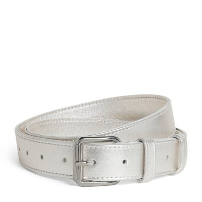 Comme Des Garçons Wallet Metallic Leather Buckle Belt - Image 1