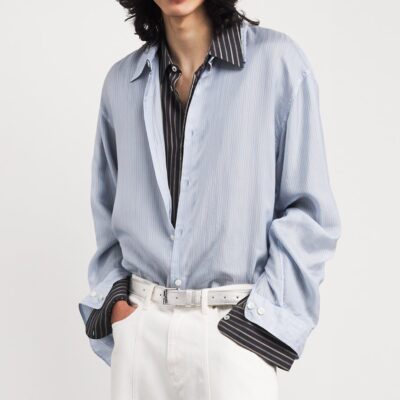 Comme Des Garçons Wallet Metallic Leather Buckle Belt - Image 2