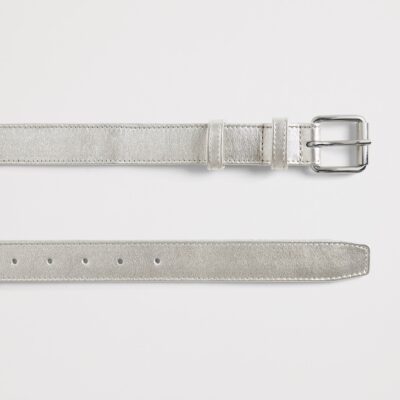 Comme Des Garçons Wallet Metallic Leather Buckle Belt - Image 3