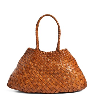 DRAGON DIFFUSION Large Leather Woven Santa Croce Tote Bag - Image 1