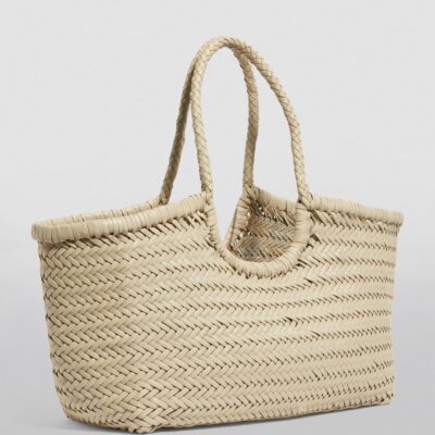 DRAGON DIFFUSION Large Leather Woven Nantucket Tote Bag - Image 3