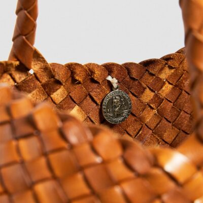 DRAGON DIFFUSION Large Leather Woven Santa Croce Tote Bag - Image 3