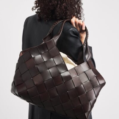 DRAGON DIFFUSION Leather Woven Castello Shoulder Bag - Image 4