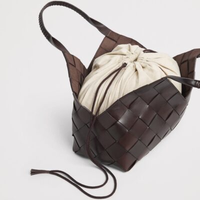 DRAGON DIFFUSION Leather Woven Castello Shoulder Bag - Image 5