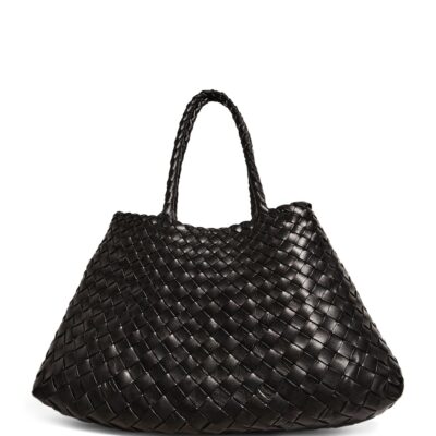 DRAGON DIFFUSION Small Leather Woven Santa Croce Tote Bag - Image 1