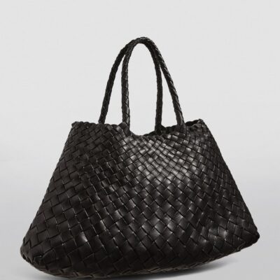 DRAGON DIFFUSION Small Leather Woven Santa Croce Tote Bag - Image 2