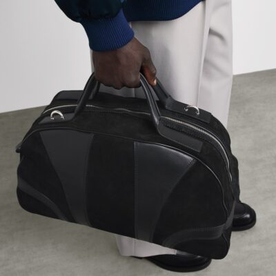 DRIES VAN NOTEN Leather-Suede Duffle Bag - Image 4