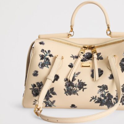 Dolce&Gabbana Calfskin Embellished Vittoria Shoulder Bag - Image 3