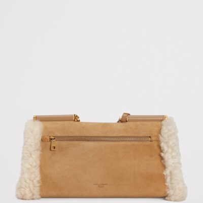 Dolce&Gabbana Calfskin Fur-Trim My Sicily Top-Handle Bag - Image 5
