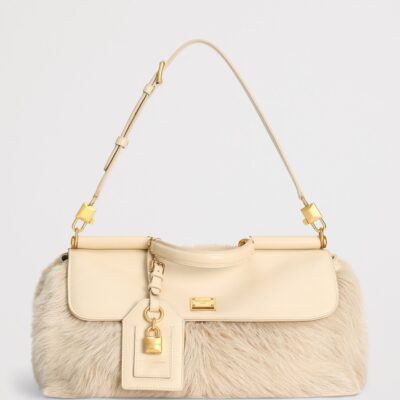Dolce&Gabbana Fur-Trim My Sicily Top-Handle Bag - Image 4