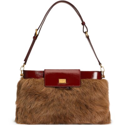 Dolce&Gabbana Fur and Leather Vittoria Shoulder Bag - Image 1