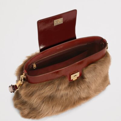 Dolce&Gabbana Fur and Leather Vittoria Shoulder Bag - Image 5