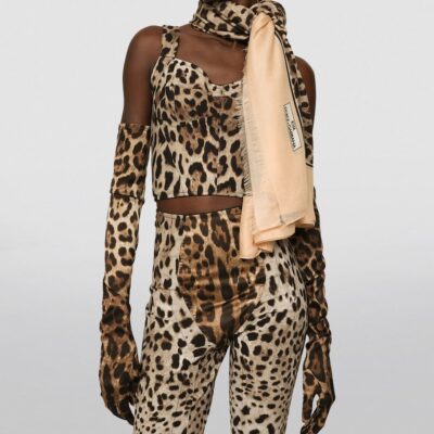 Dolce&Gabbana KIM DOLCE&GABBANA Leopard Print Cashmere and Modal Scarf - Image 2