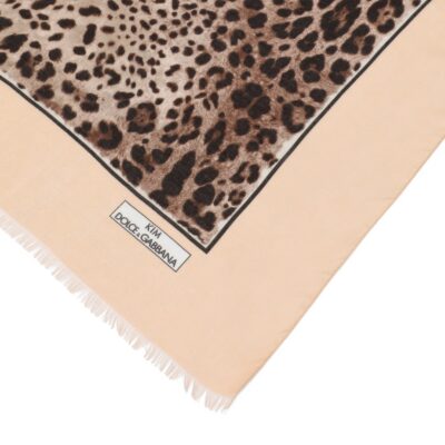 Dolce&Gabbana KIM DOLCE&GABBANA Leopard Print Cashmere and Modal Scarf - Image 3