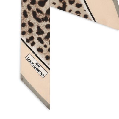 Dolce&Gabbana KIM DOLCE&GABBANA Leopard Print Twill Headscarf - Image 4