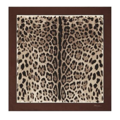 Dolce&Gabbana KIM DOLCE&GABBANA Leopard Print Twill Scarf - Image 4