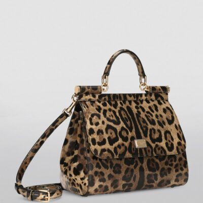 Dolce&Gabbana KIM DOLCE&GABBANA Medium Leopard Print Sicily Bag - Image 4