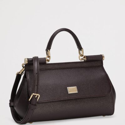 Dolce&Gabbana Leather Sicily Top-Handle Bag - Image 3