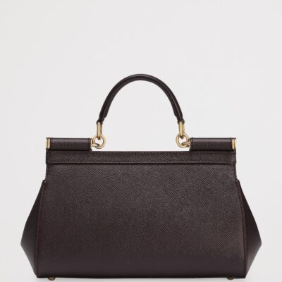 Dolce&Gabbana Leather Sicily Top-Handle Bag - Image 4