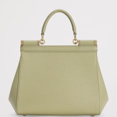 Dolce&Gabbana Medium Leather Sicily Top-Handle Bag - Image 3