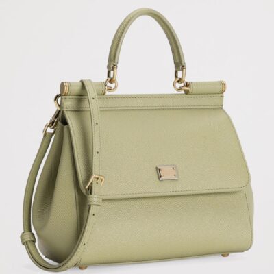 Dolce&Gabbana Medium Leather Sicily Top-Handle Bag - Image 4