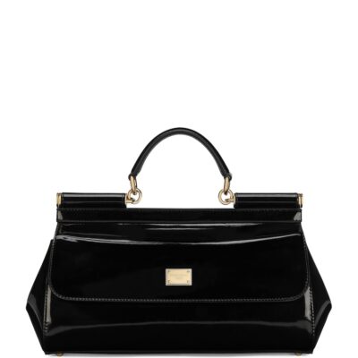 Dolce&Gabbana Medium Patent Sicily Top-Handle Bag - Image 1