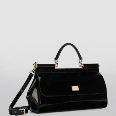 Dolce&Gabbana Medium Patent Sicily Top-Handle Bag - Image 3