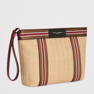 Dolce&Gabbana Raffia-Effect Wash Bag - Image 2