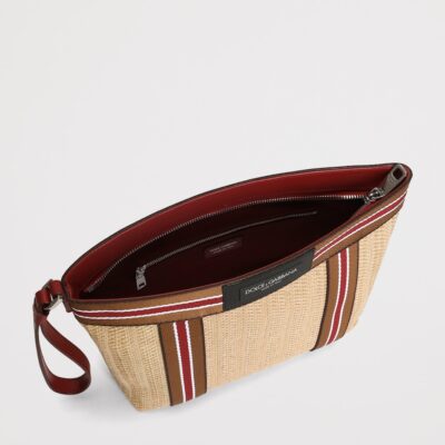 Dolce&Gabbana Raffia-Effect Wash Bag - Image 3